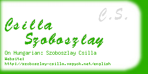 csilla szoboszlay business card